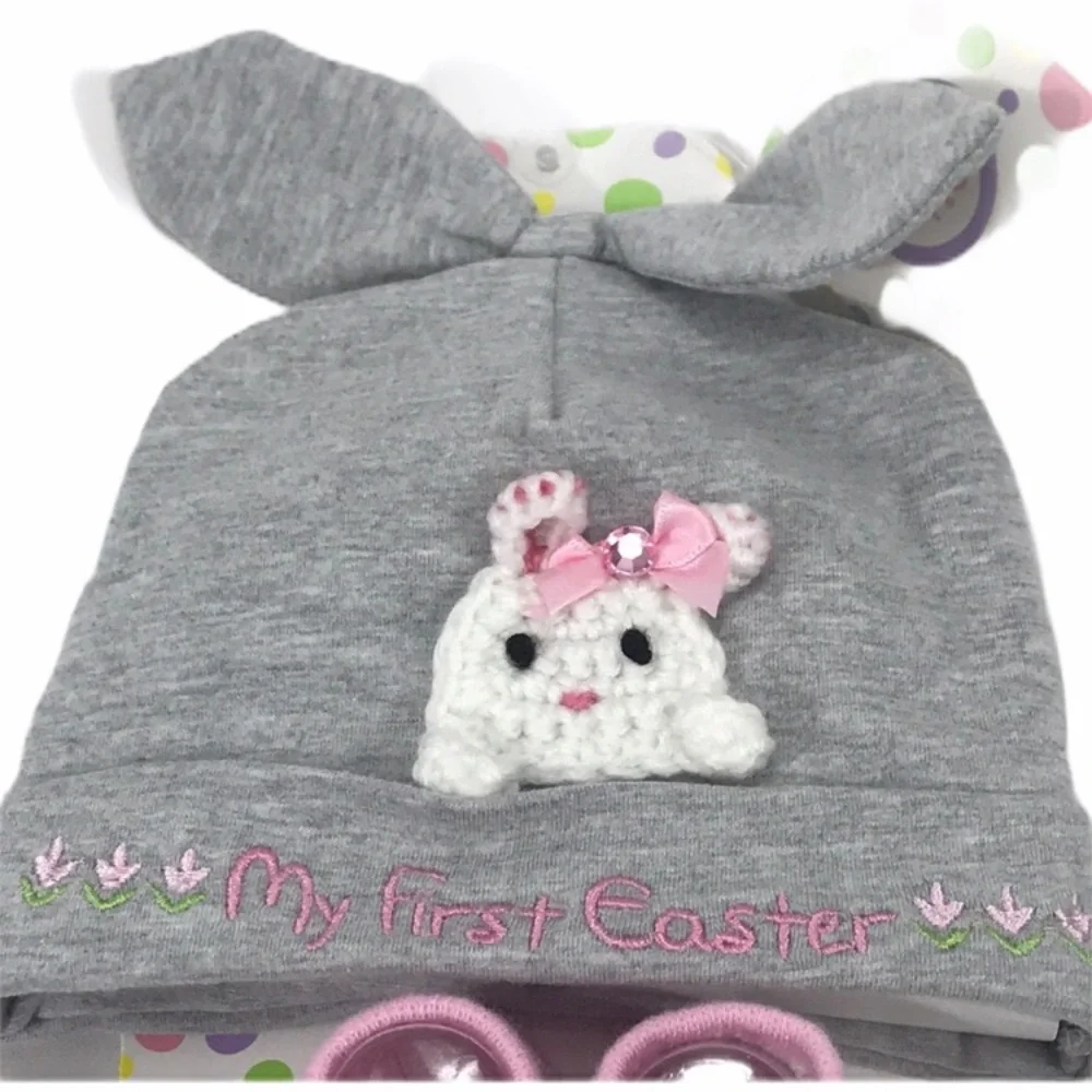 Little Me My First Easter Beanie & Socks Set Pink